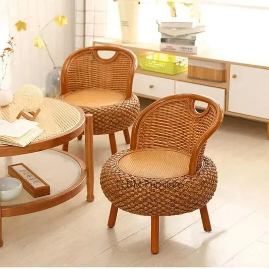 Bamboo Rattan Outdoor Chair Set Balcony Garden Furniture