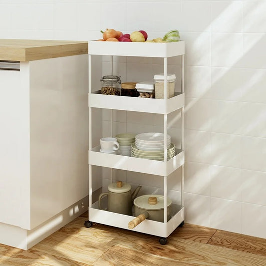 4-Tier Rolling Storage Cart Kitchen Trolley with Wheels