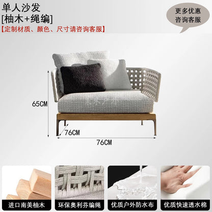 Luxury Outdoor Rattan Sofa Set Patio Couch with Cushions