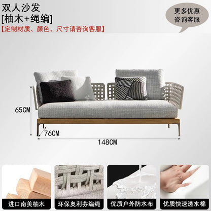 Luxury Outdoor Rattan Sofa Set Patio Couch with Cushions