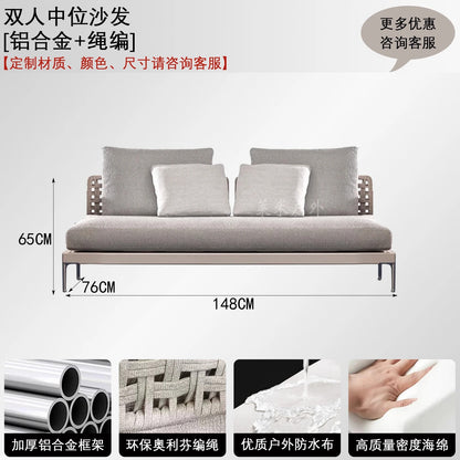 Luxury Outdoor Rattan Sofa Set Patio Couch with Cushions