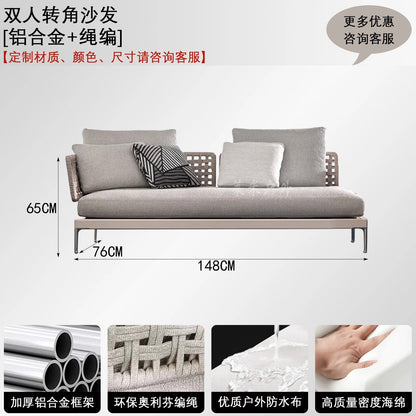 Luxury Outdoor Rattan Sofa Set Patio Couch with Cushions