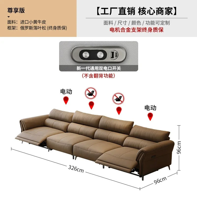 Luxury Electric Recliner Sofa Modern Minimalist Lounge Couch