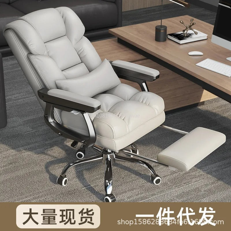 Executive Leather Office Chair Reclining Boss Seat