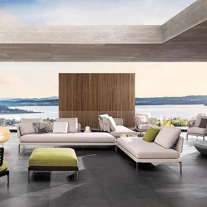 Luxury Outdoor Rattan Sofa Set Patio Couch with Cushions