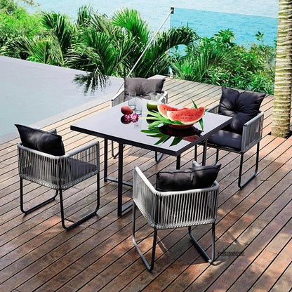 PE Rattan Garden Table and Chair Set Outdoor Furniture