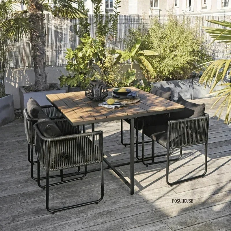 PE Rattan Garden Table and Chair Set Outdoor Furniture