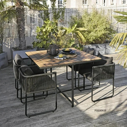 PE Rattan Garden Table and Chair Set Outdoor Furniture
