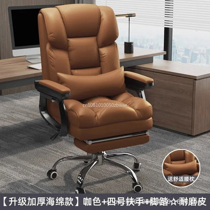 Executive Leather Office Chair Reclining Boss Seat