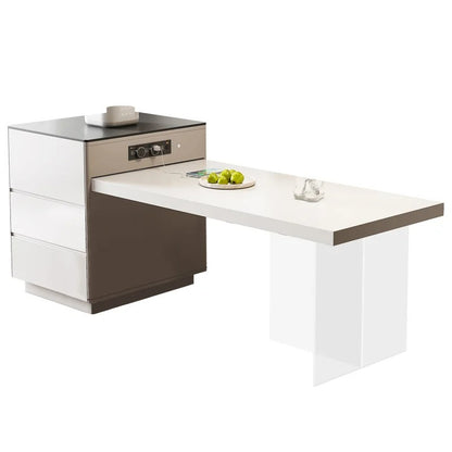 Rolling Kitchen Island with Extendable Dining Table