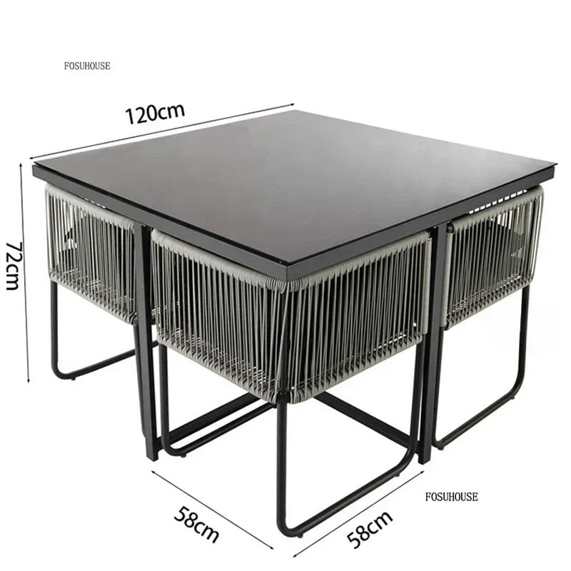 PE Rattan Garden Table and Chair Set Outdoor Furniture