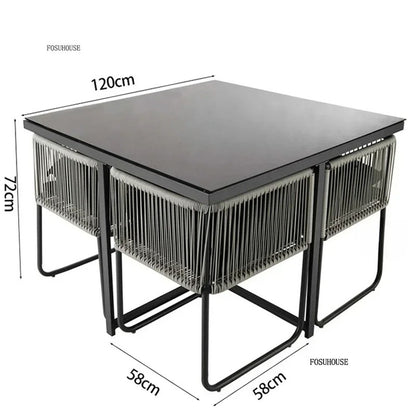 PE Rattan Garden Table and Chair Set Outdoor Furniture