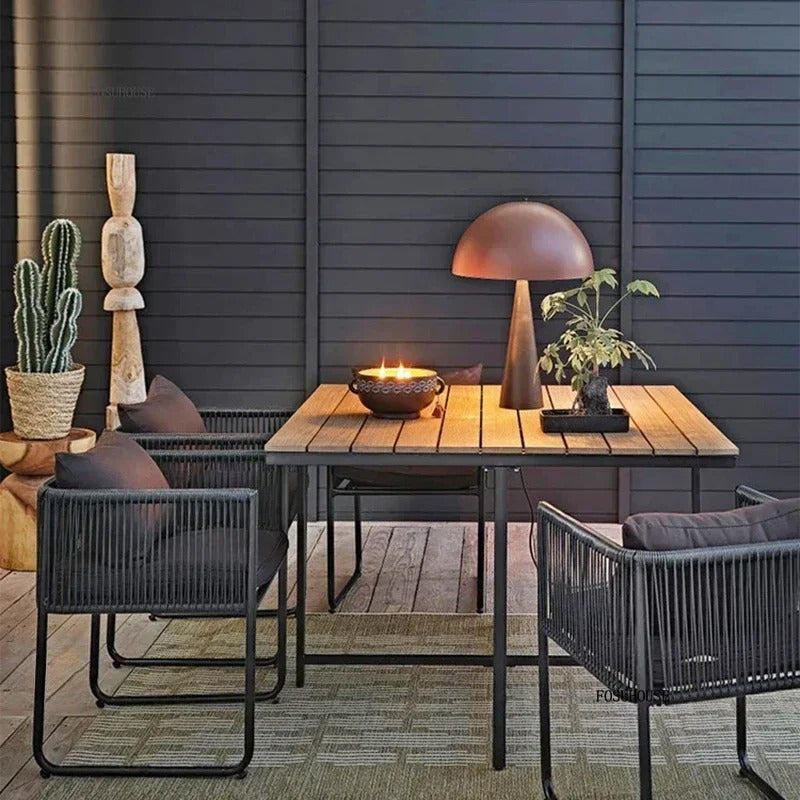 PE Rattan Garden Table and Chair Set Outdoor Furniture