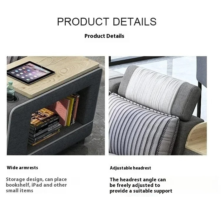 U-Shape Fabric Sofa Set with Bluetooth Speaker Living Room Couch