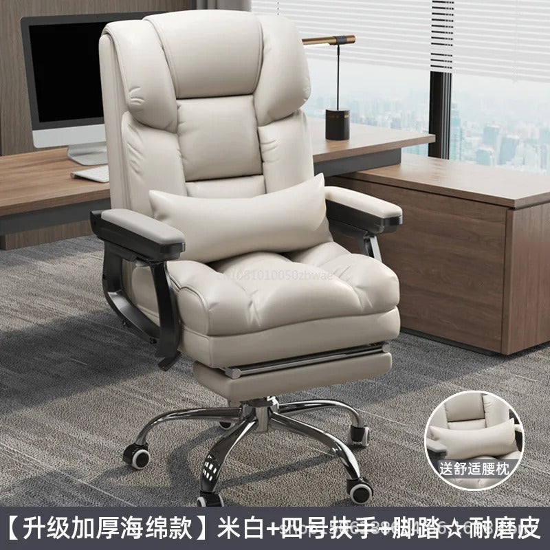 Executive Leather Office Chair Reclining Boss Seat