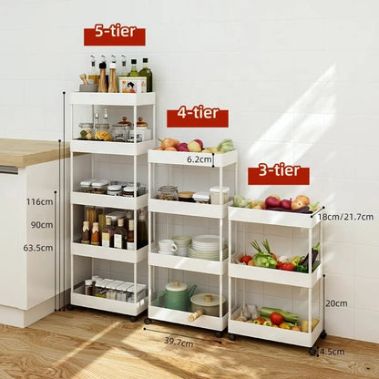 4-Tier Rolling Storage Cart Kitchen Trolley with Wheels