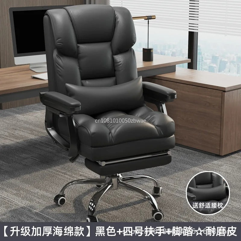 Executive Leather Office Chair Reclining Boss Seat
