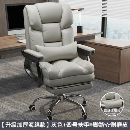 Executive Leather Office Chair Reclining Boss Seat