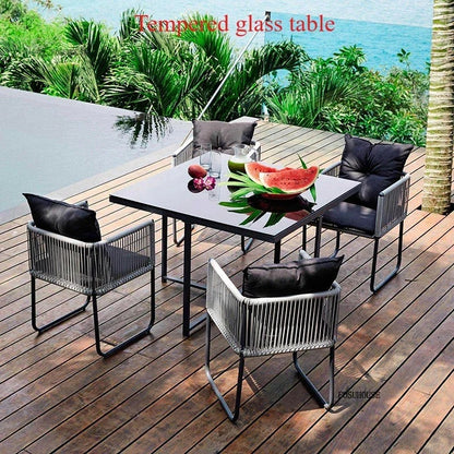 PE Rattan Garden Table and Chair Set Outdoor Furniture