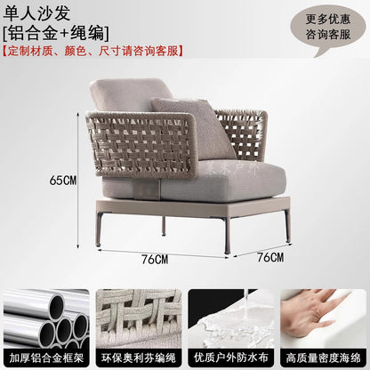 Luxury Outdoor Rattan Sofa Set Patio Couch with Cushions