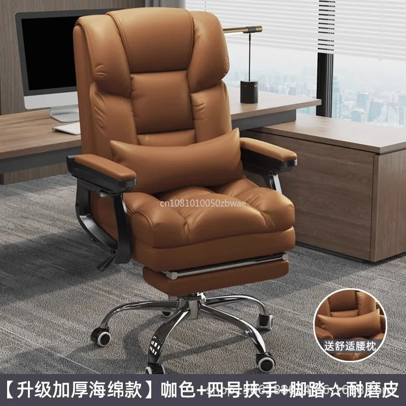 Executive Leather Office Chair Reclining Boss Seat